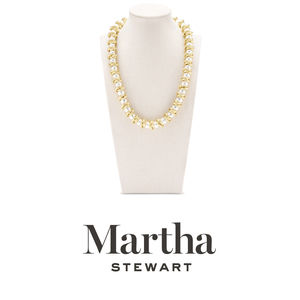 Martha Stewart Elegant Gold and Pearl Necklace, 18 Inches For Women